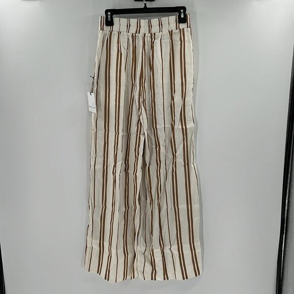 Bella Dahl Women's Pull on Linen Blend Wide Leg Pants - Tan/White - S - NWT - Picture 10 of 10